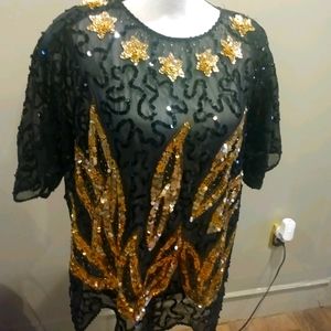 Vintage Lyndell'a  sequins see through blouse